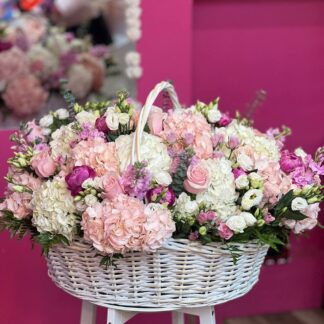 Grand Blush Hydrangea Basket